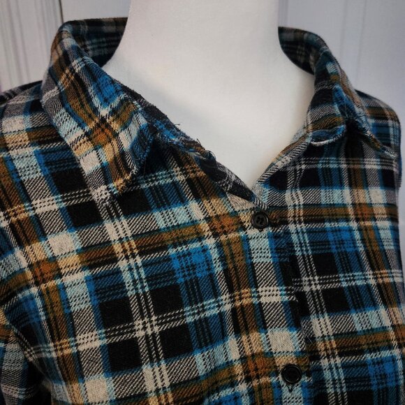 Orange Fashion Village Plaid Long Sleeve Button Up Shirt - Picture 5 of 10